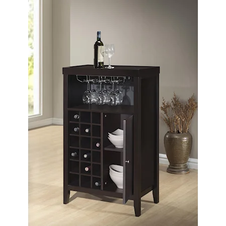 Wine Bottle and Glass Storage Cabinet
